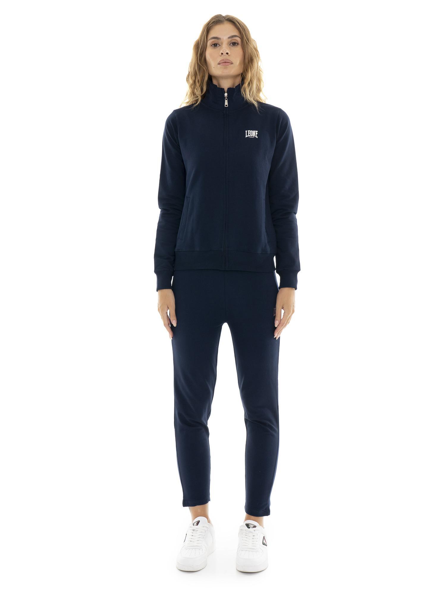 LEONE 1947 APPAREL Fato de treino feminino de inverno com gola e fecho "Prata"
