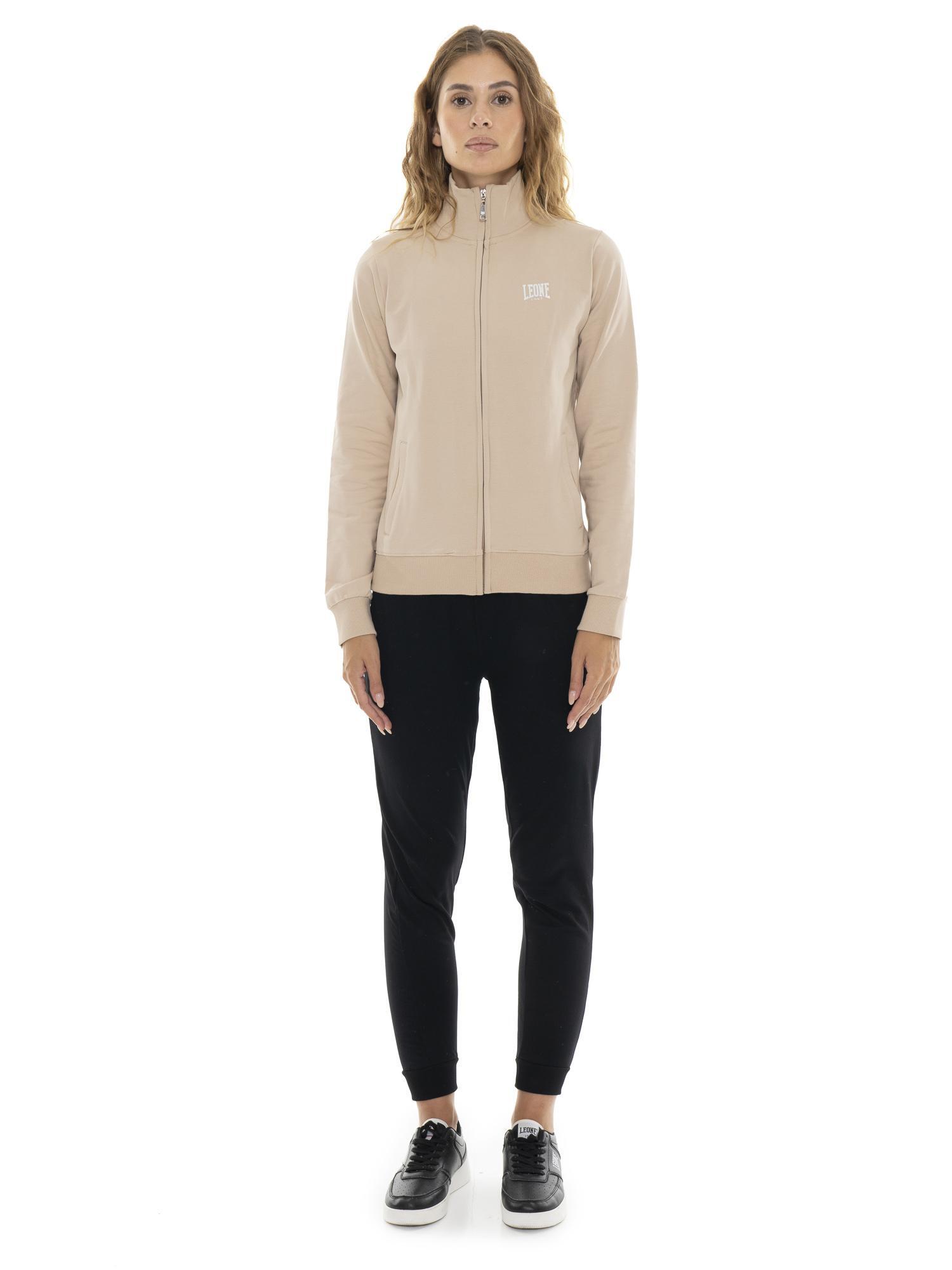 LEONE 1947 APPAREL Fato de treino feminino de inverno com gola e fecho "Prata"