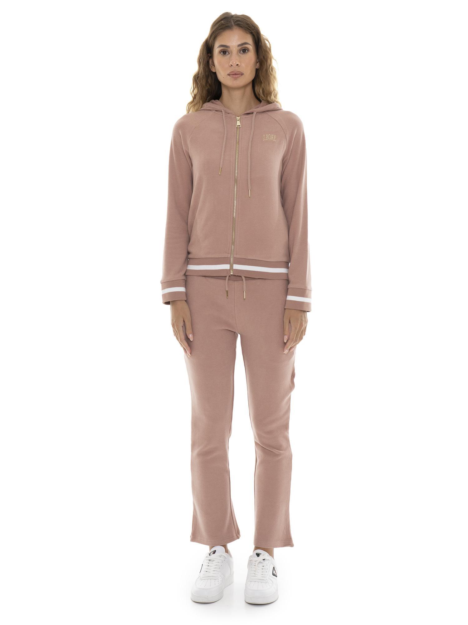 LEONE 1947 APPAREL Fato de treino de inverno feminino "relaxado" com capuz e fecho de correr