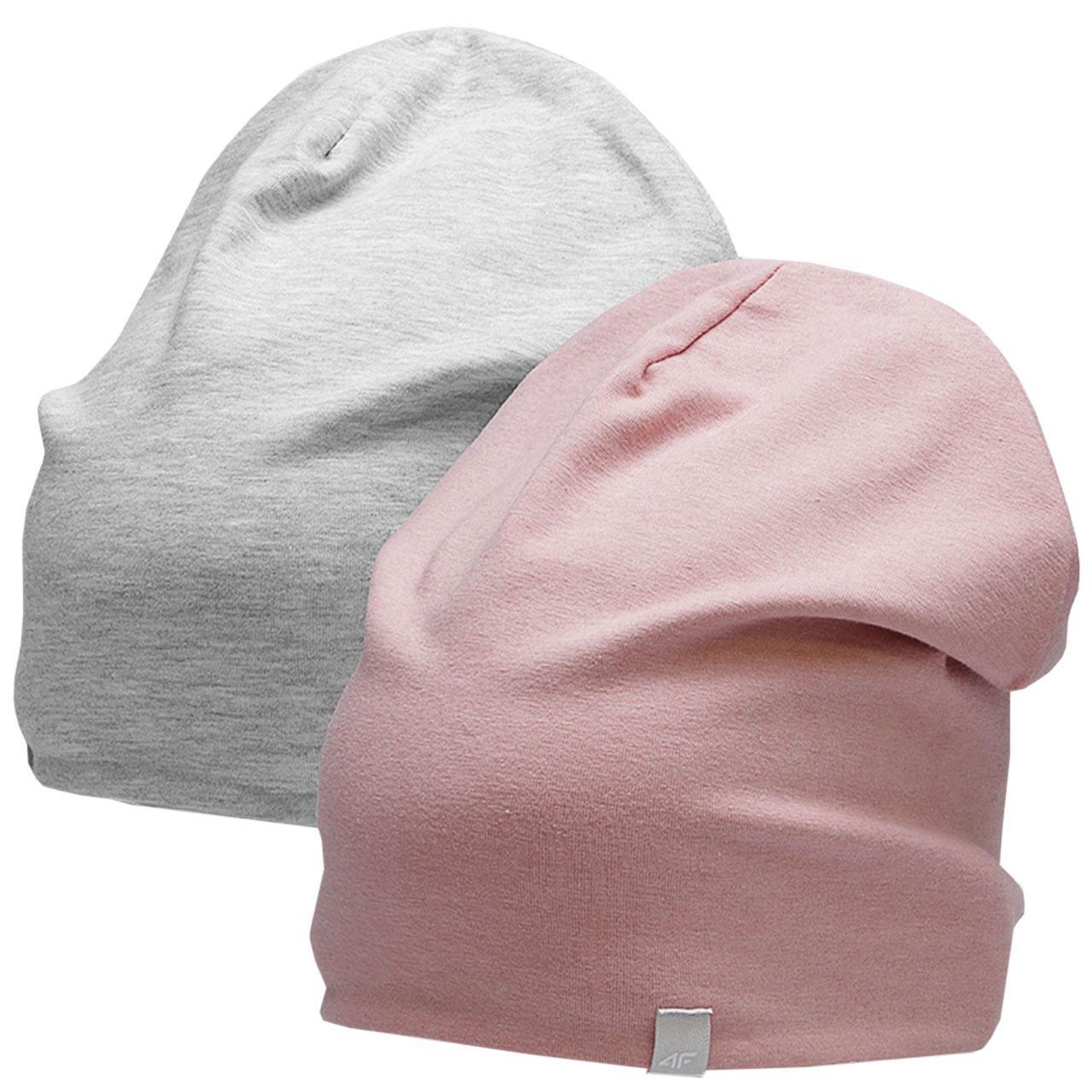 4F Gorro JSS23ACAPF120 (Conjunto de 2) Rosa Claro / Cinzento