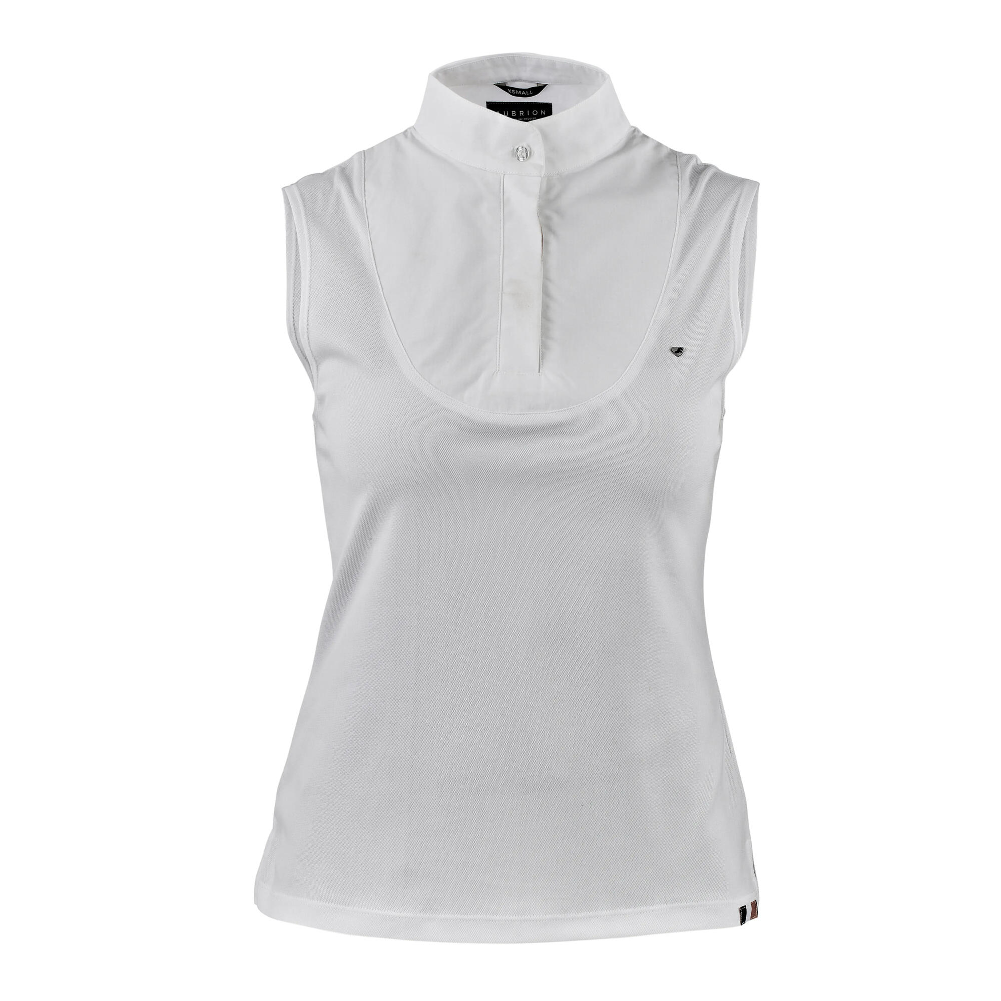 Womens/Ladies Sleeveless Stock Shirt (White) 1/3