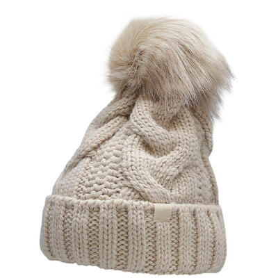 Dames gebreide bobble muts (roze)