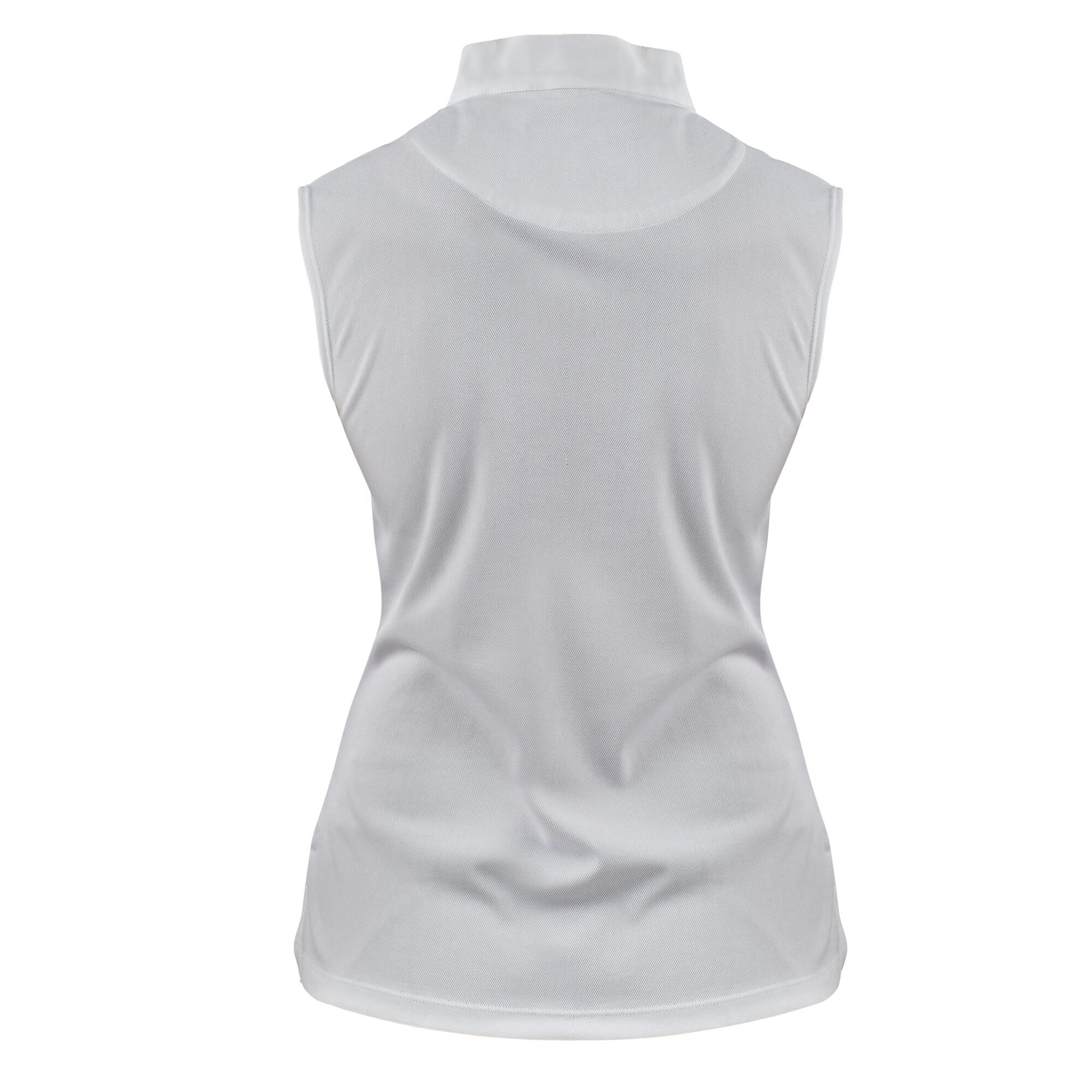 Womens/Ladies Sleeveless Stock Shirt (White) 2/3
