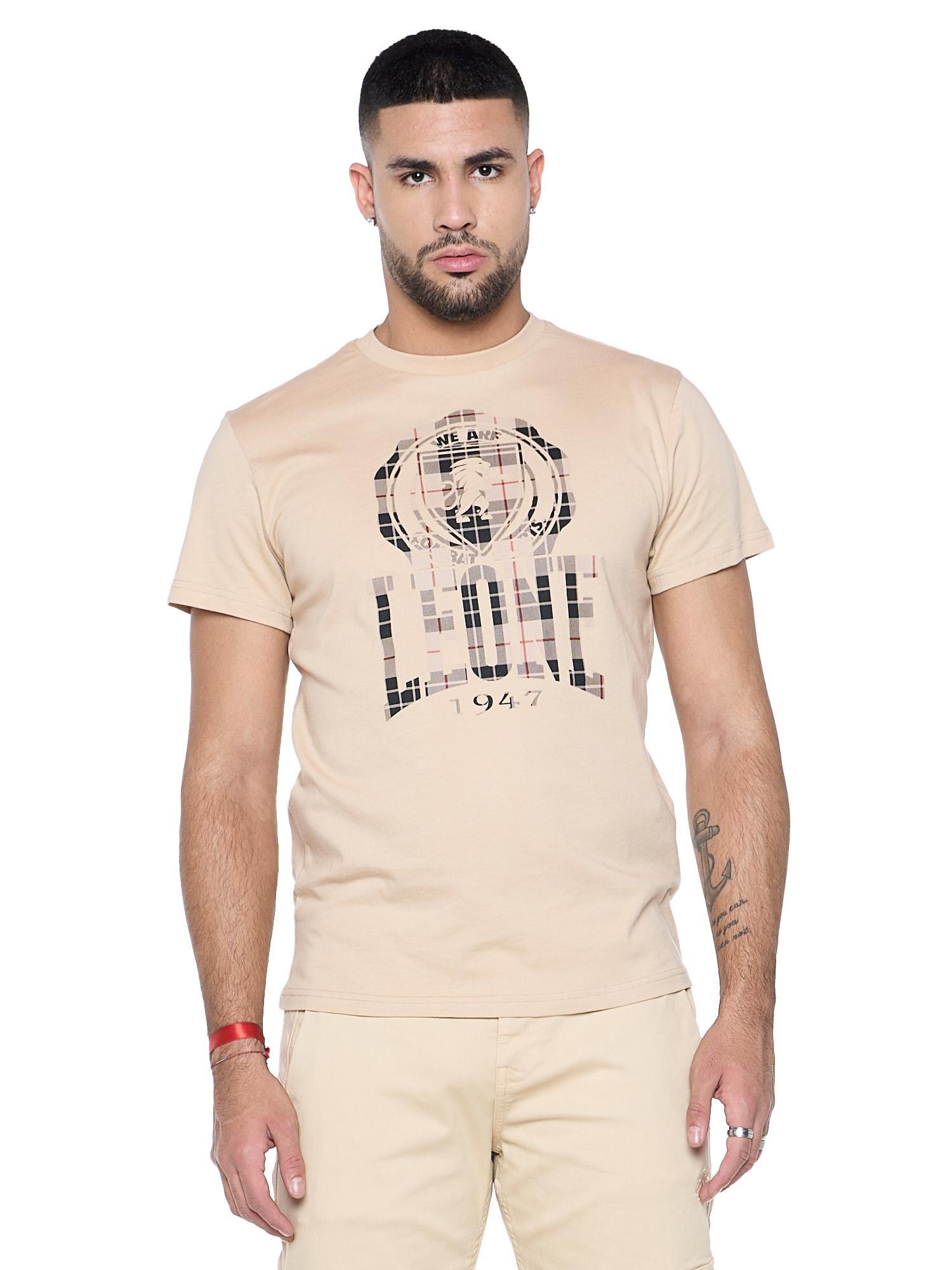 LEONE 1947 APPAREL T-shirt da uomo a maniche corte logo tartan "Treatments"