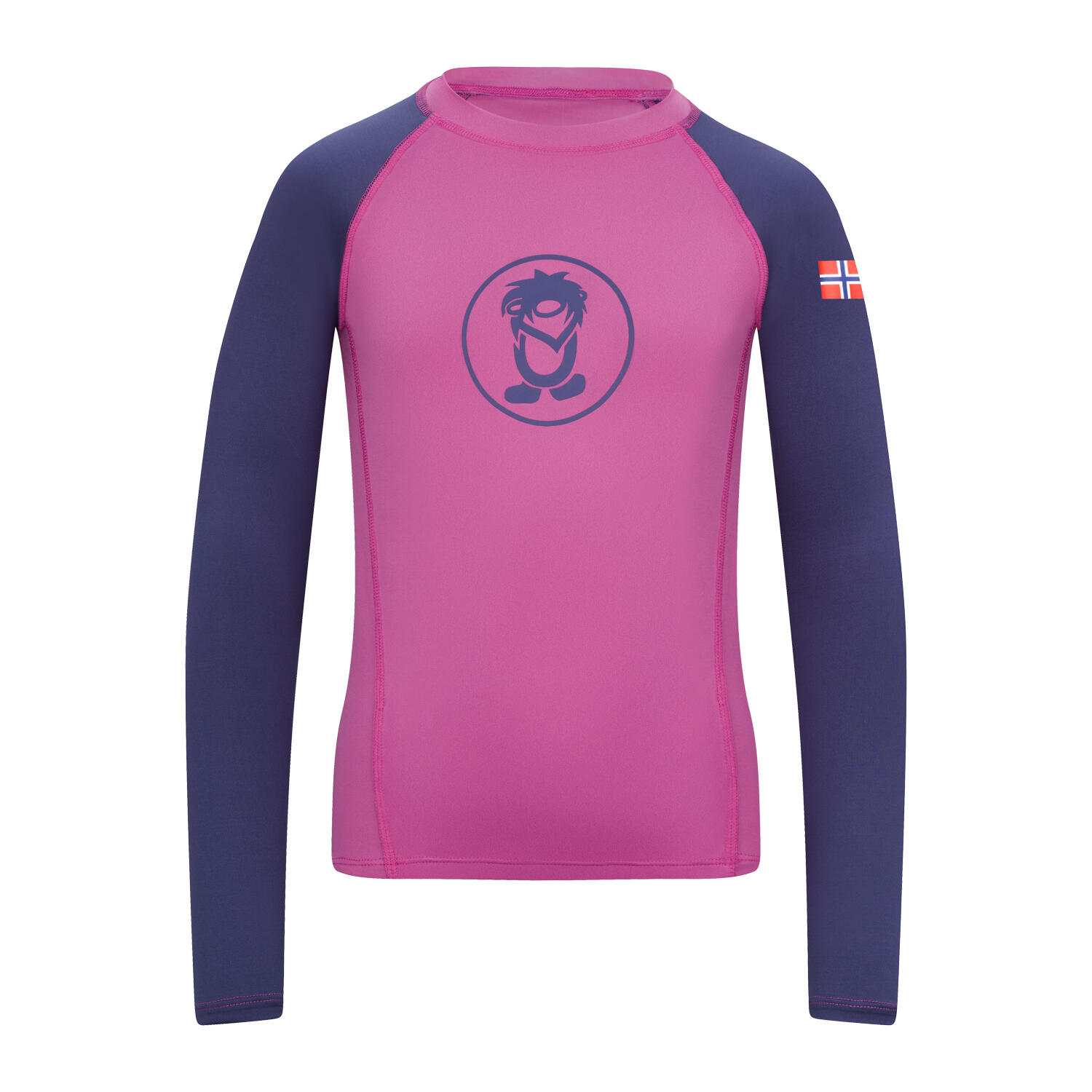 TROLLKIDS Kinder Longsleeve Kvalvika Malve rosa/Violettblau