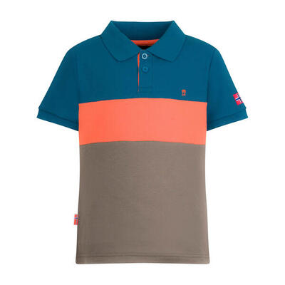 Kinder Eikefjord Polo Arktikblau/Glühendes Orange