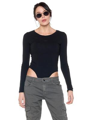 Damesbodysuit met lange mouwen "black ring
