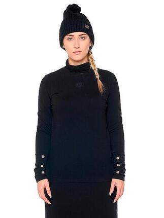 Dames T-shirt met lange mouwen en col "Black Ring
