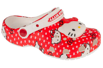 Chodaki dla dzieci crocs classic hello kitty red clog