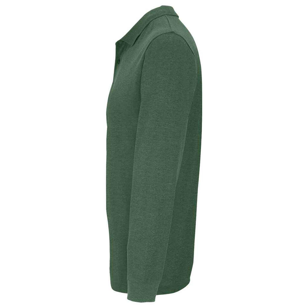 Camisola pólo de manga comprida Planet para adultos unissexo (Verde Garrafa) 3/4