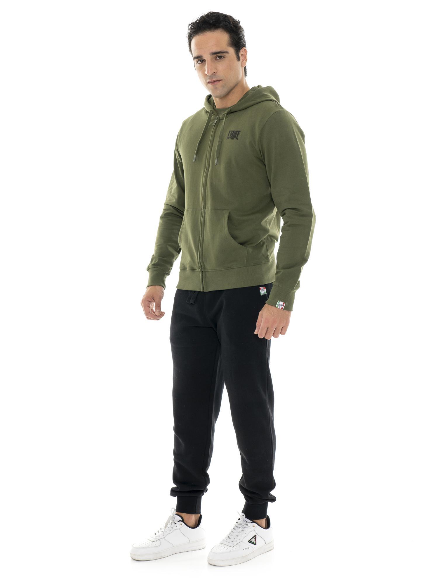 Felpa Leone uomo con cappuccio e zip Basic 2/7