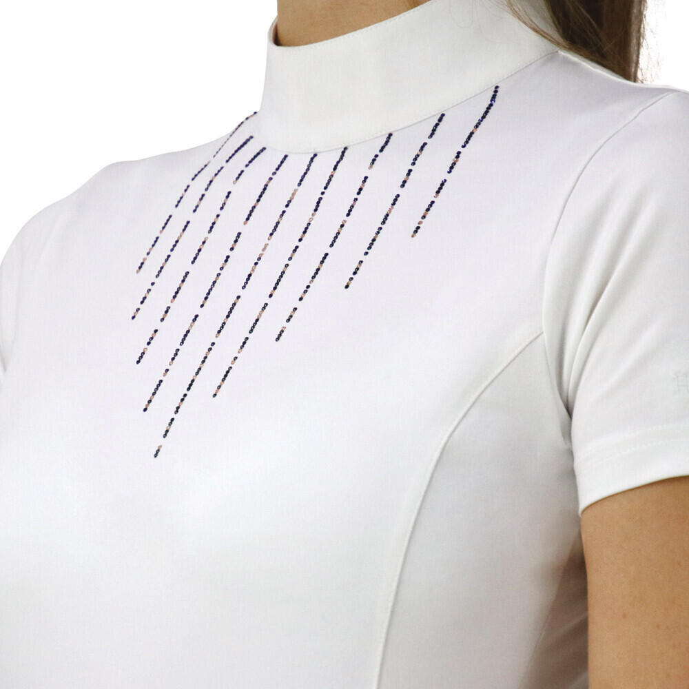 Womens/Ladies Roka Rose Show Shirt (White/Navy/Rose Gold) 3/3