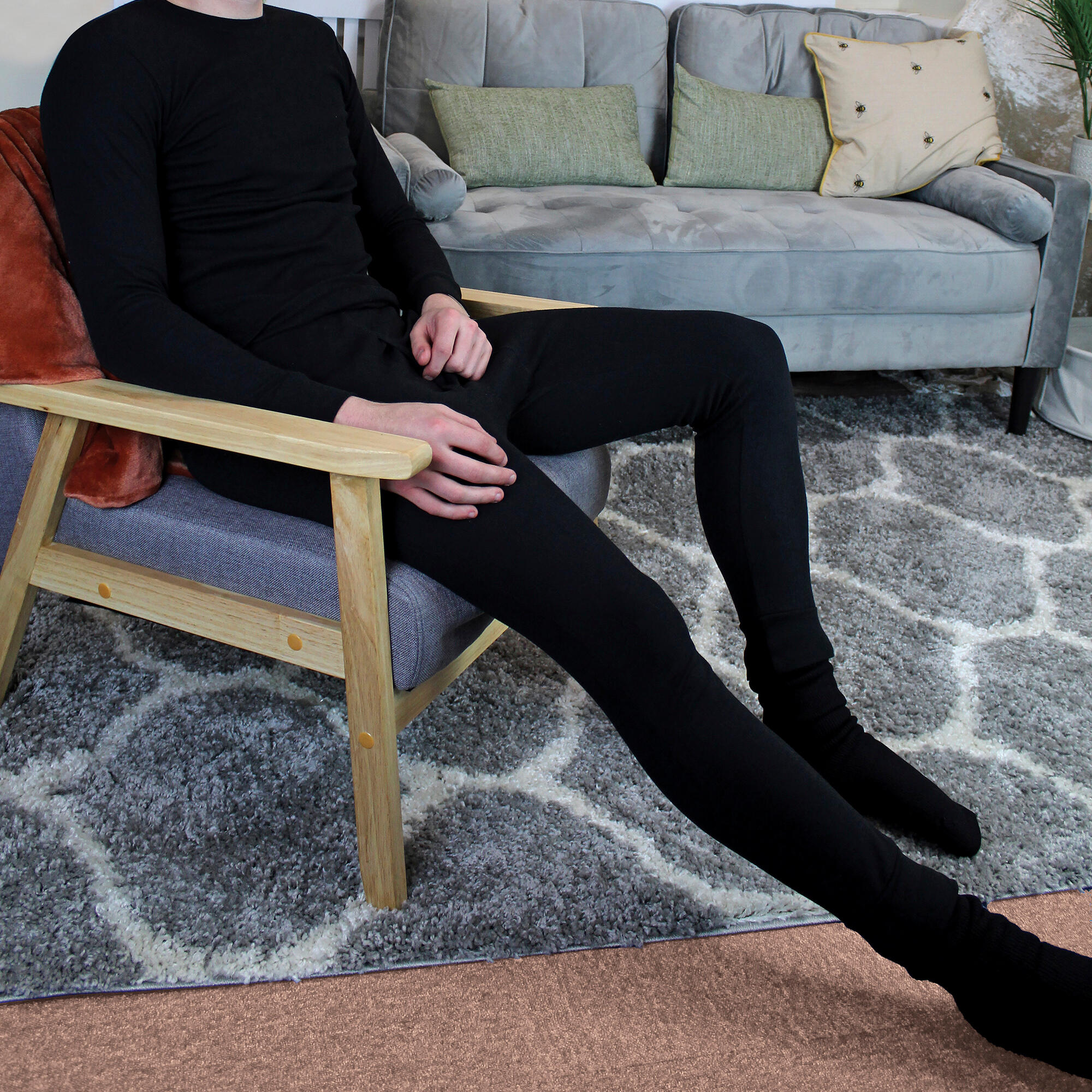 THMO Thermal Long Johns Pack of 3 black/white, elastic waistband 4/5
