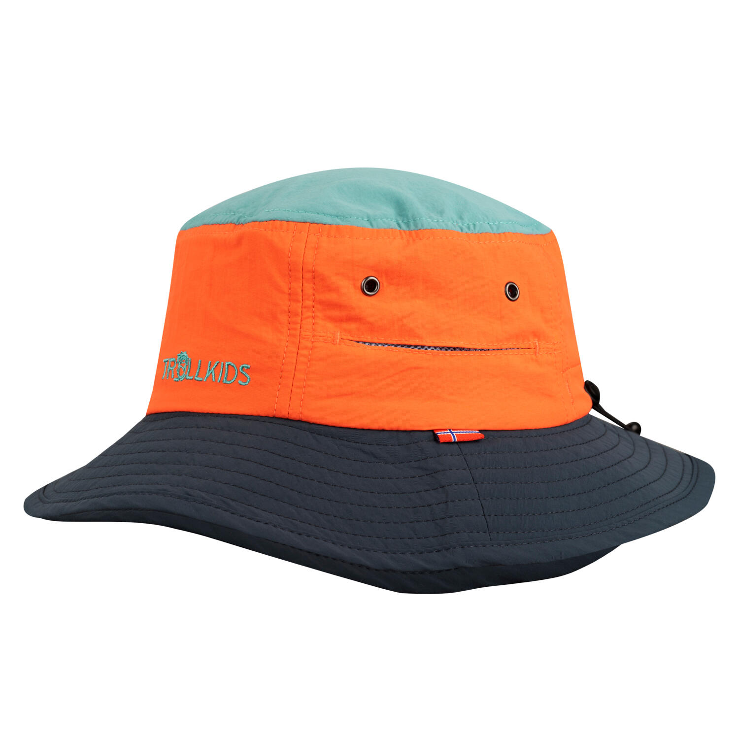 TROLLKIDS Kinder Sonnenhut Trollfjord Glühendes Orange/Dunkeltürkis/Dunkles navy