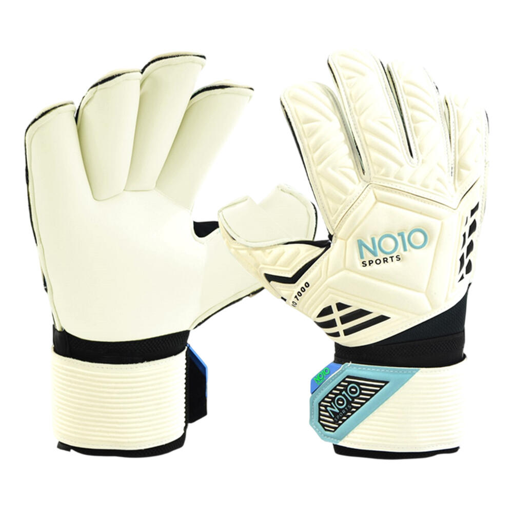 Guanti Da Portiere Adulto Unisex NO10 Pro 7000 Bianco Nero Acqua 3/3