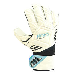 Gants De Gardien De But PRO Adulte (Blanc / Noir / Turquoise Pâle)