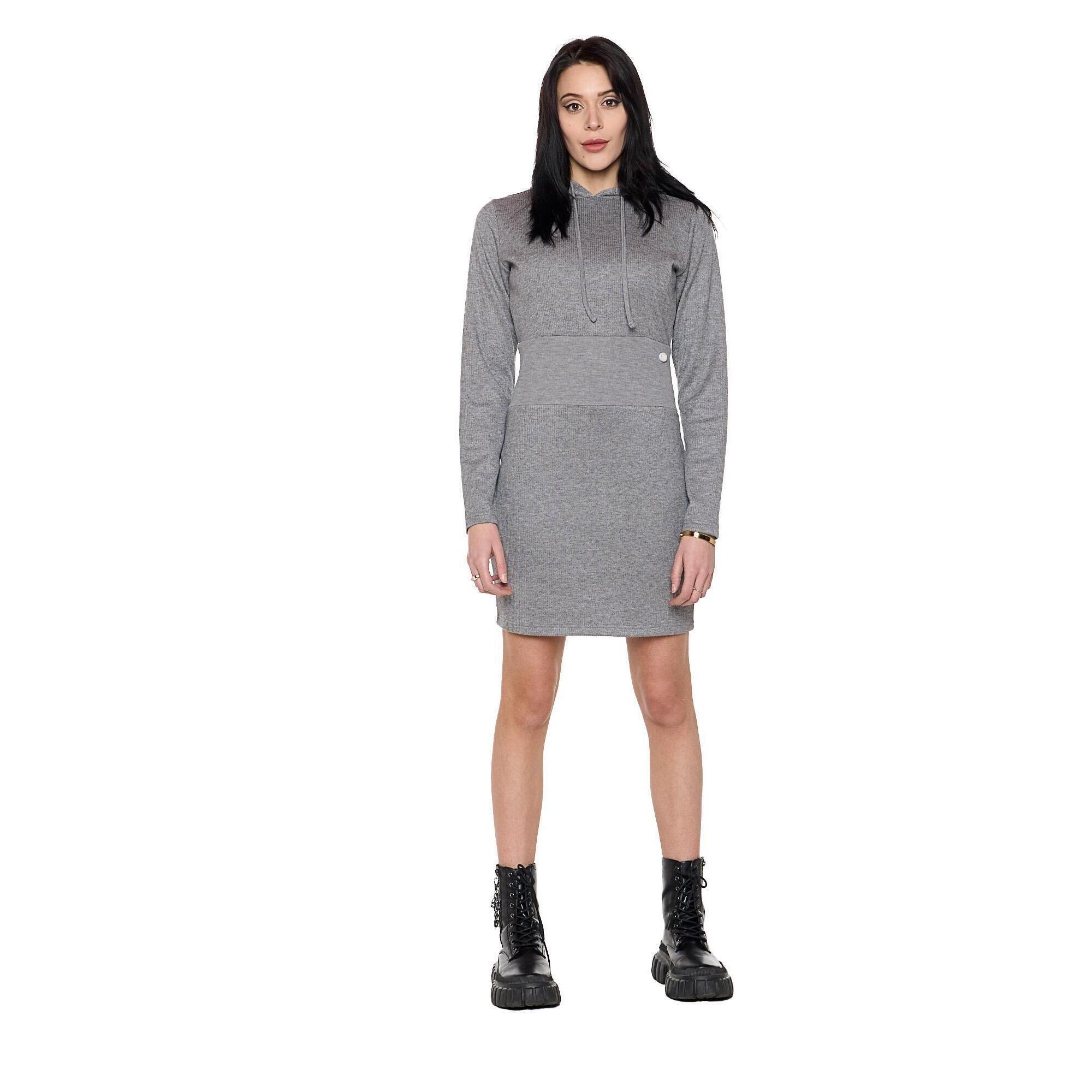 Leone 1947 Apparel - Robe Courte Côtelée Hiver Femme "pearl" - Robe - Gris - 36 Xs - Decathlon