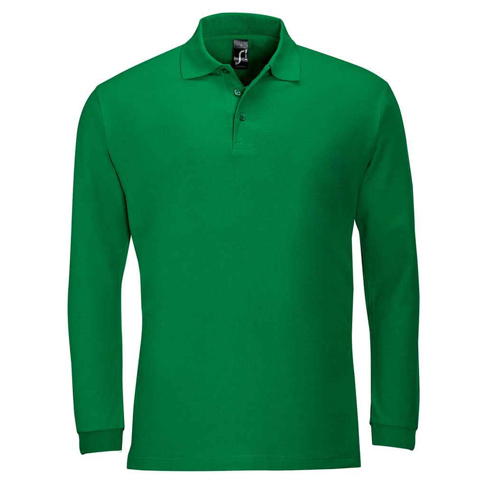 Unisex Adult Winter II LongSleeved Polo Shirt (Kelly Green)