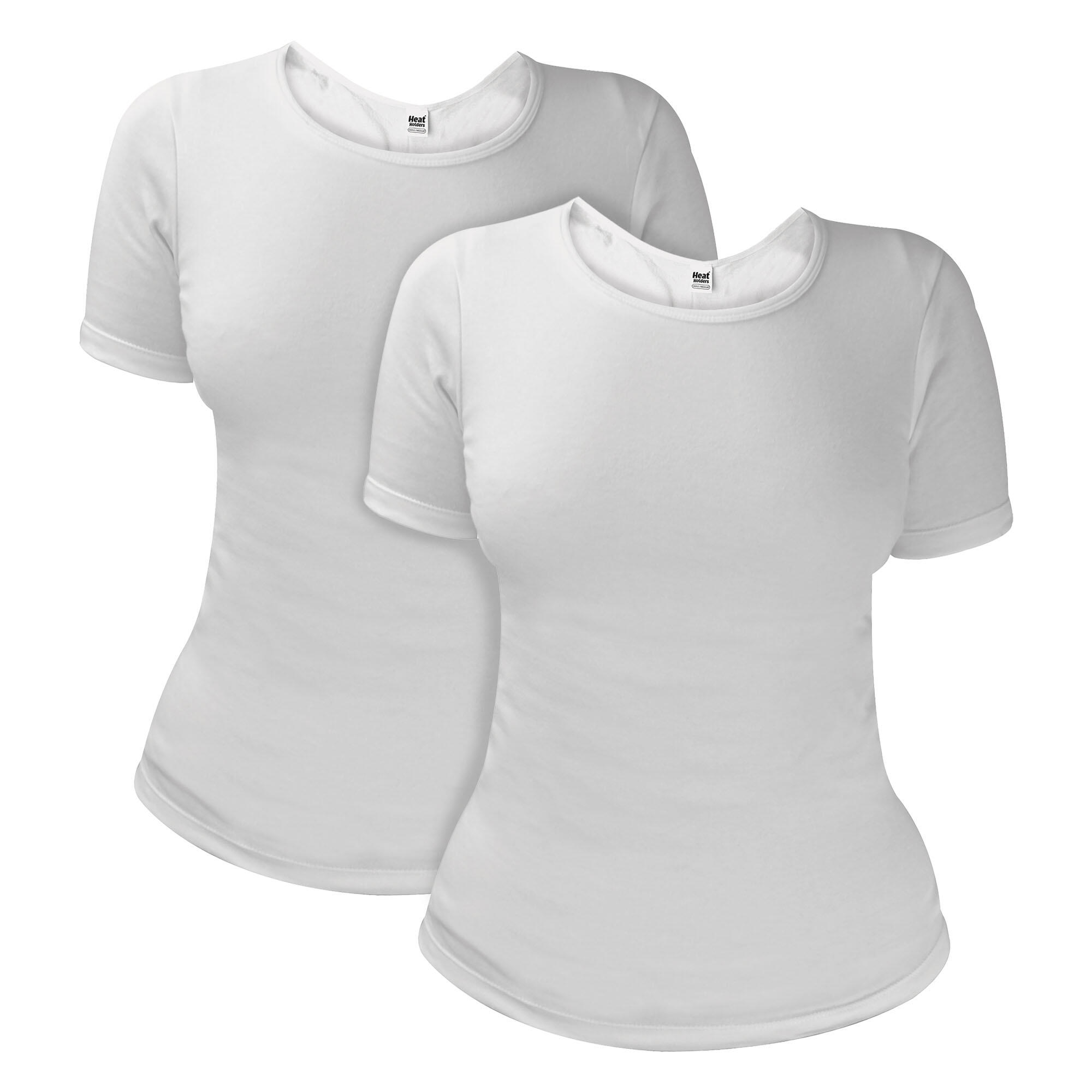HEAT HOLDERS 2 Pack Ladies Short Sleeve Thermal Top for Winter