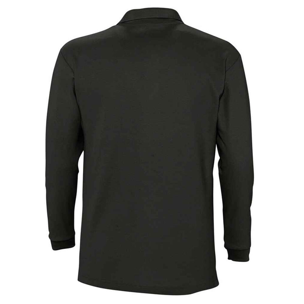 Camisola pólo de manga comprida Winter II para adultos unissexo (Preto) 2/4