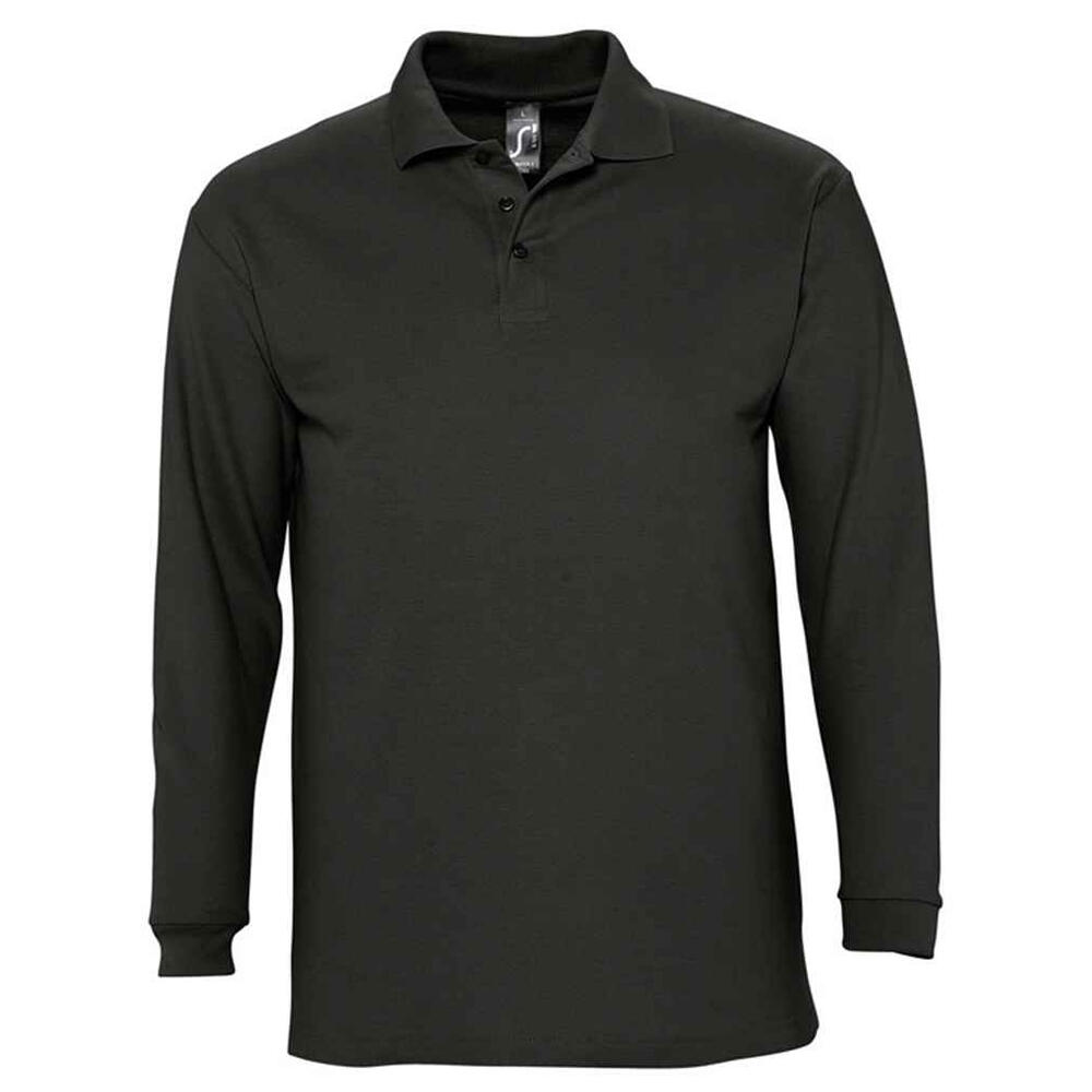 SOL'S Camisola pólo de manga comprida Winter II para adultos unissexo Preto