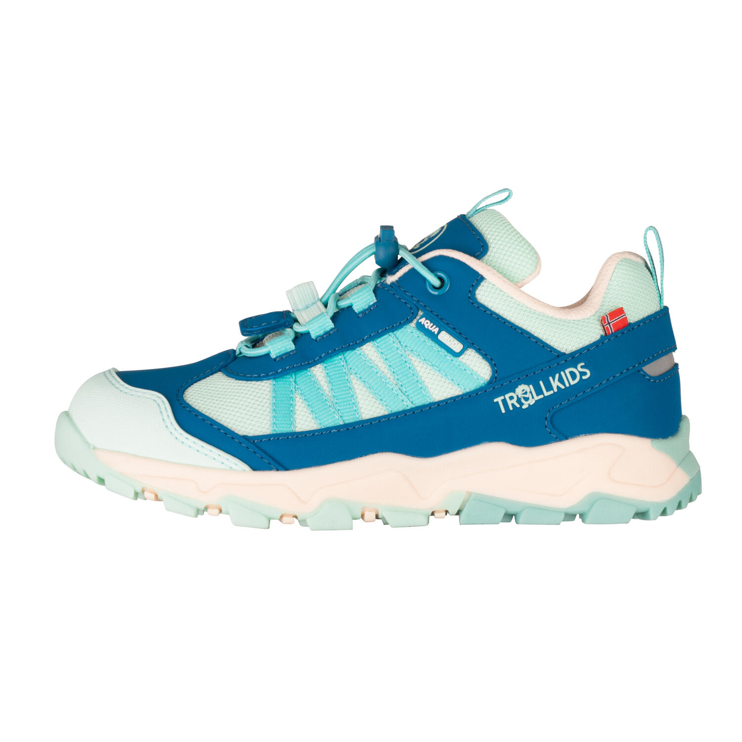 TROLLKIDS Kinder Wanderschuh Tronfjell low Hafenblau/Aquamarin