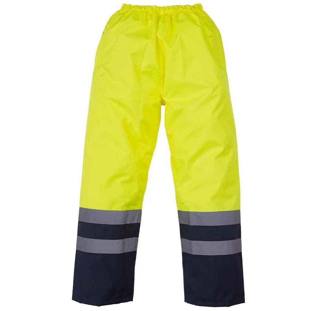 YOKO Unisex Adult Two Tone HiVis Over Trousers (Yellow/Navy)