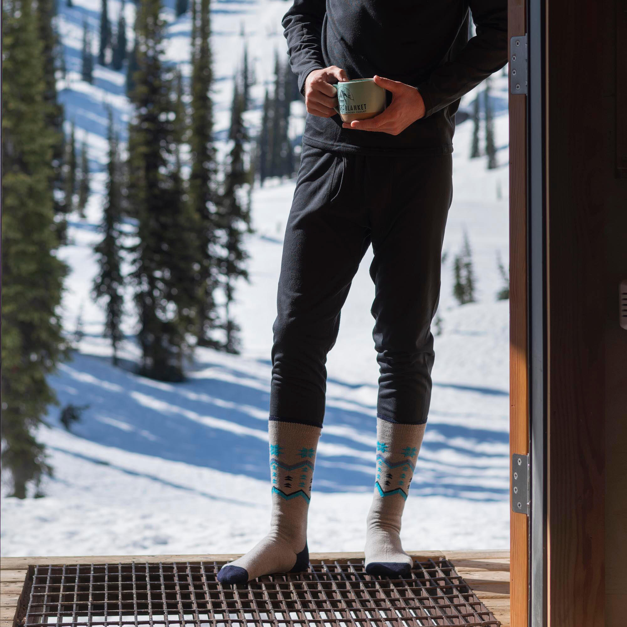 Mens Thin Warm Winter Knee High Lightweight Thermal Ski Socks 3/5