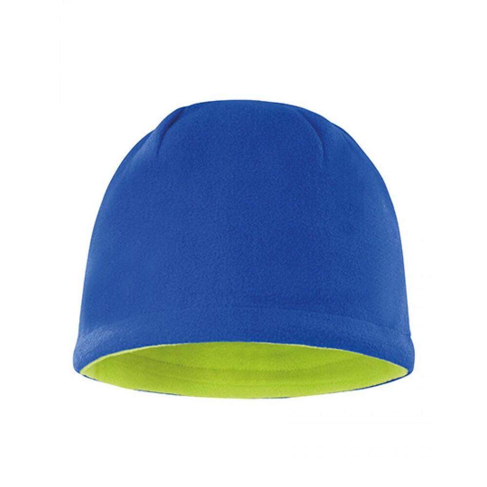 Gorro de lã reversível azul real / lima