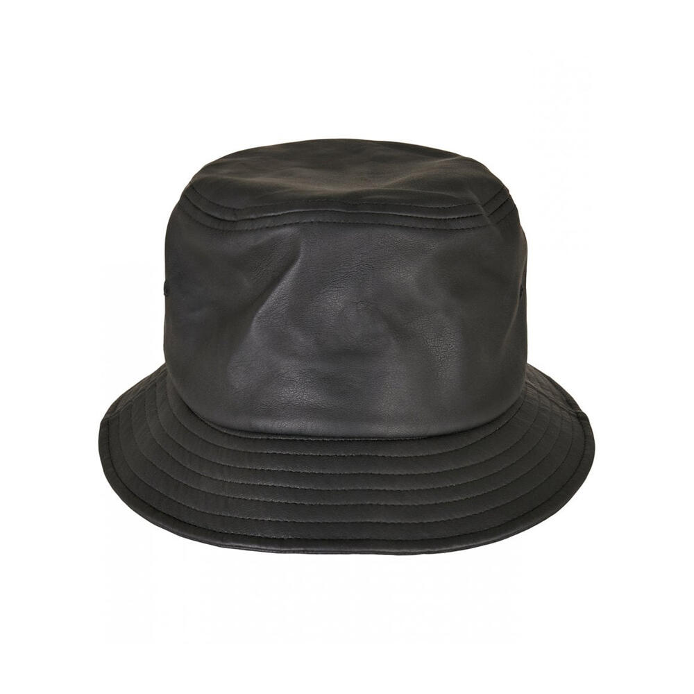 Faux Leather Bucket Hat (Black)