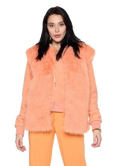 Giacca smanicata da donna a pelo lungo "Relaxed