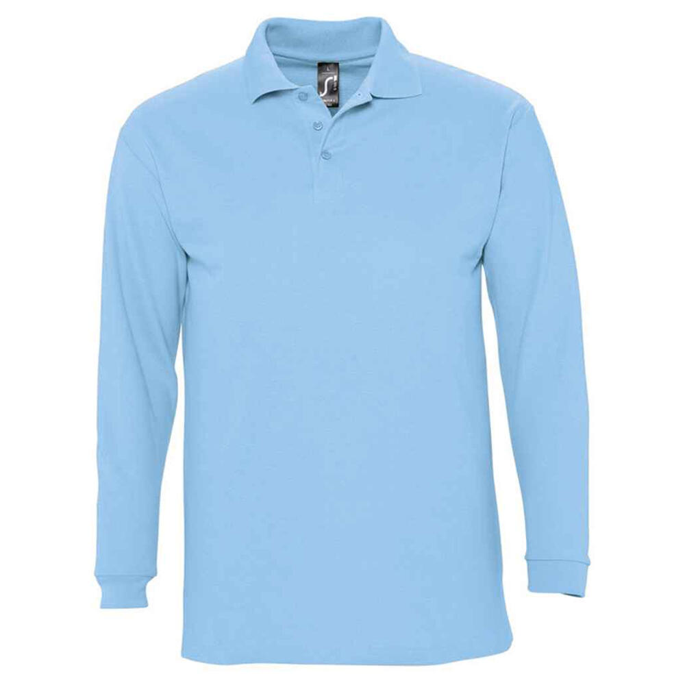 SOL'S Camisola pólo de manga comprida Winter II para adultos unissexo Azul Céu