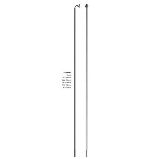 Roland Sapim Speiche 13-210, Edelstahl, ohne Nippel (100 Stk.).