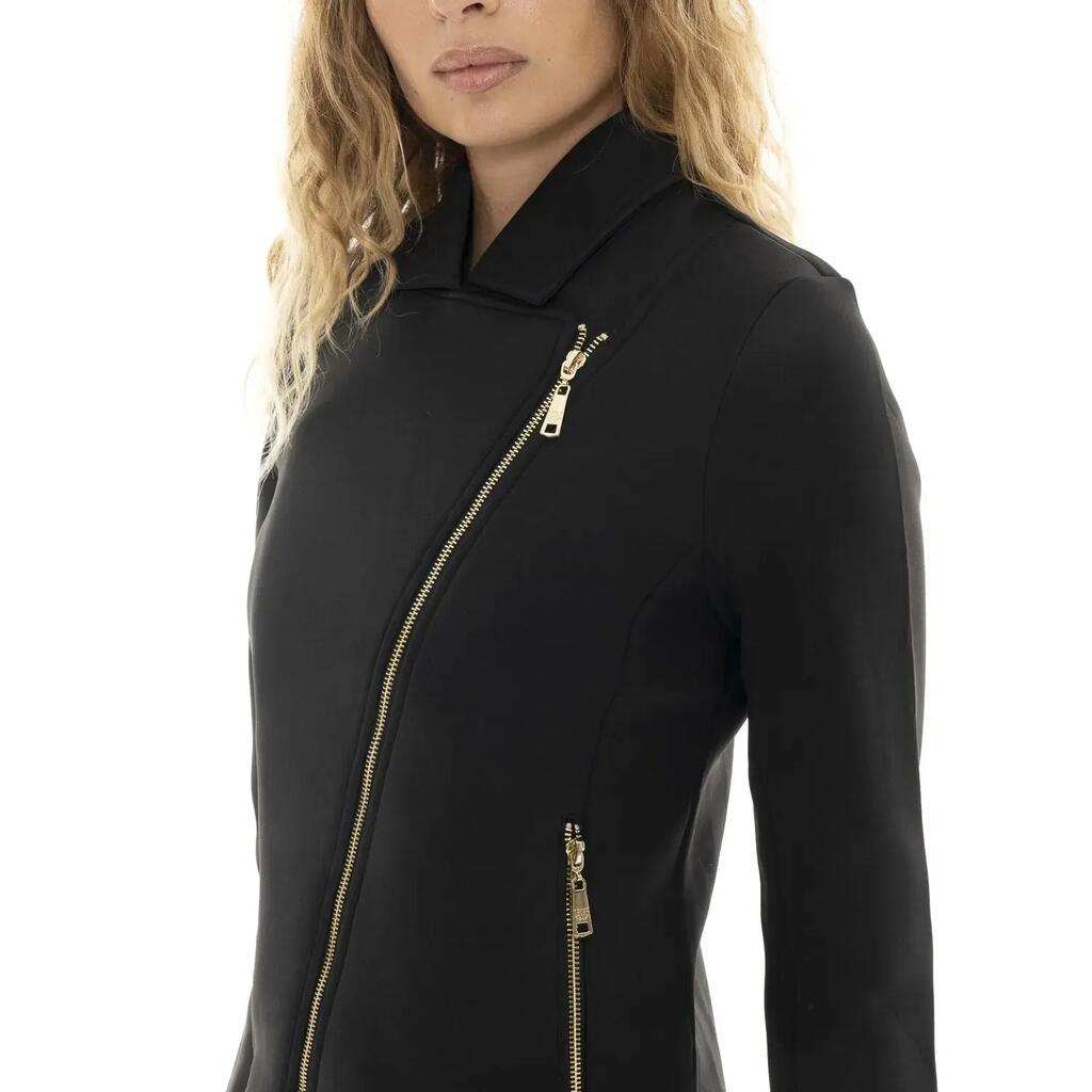 Leone 1947 Gold Studs Women's Asymmetric Zip Neoprene Jacket