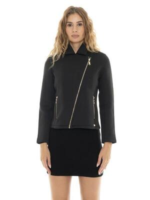 Giacca da donna in neoprene con zip asimmetrica "Authentic Gold