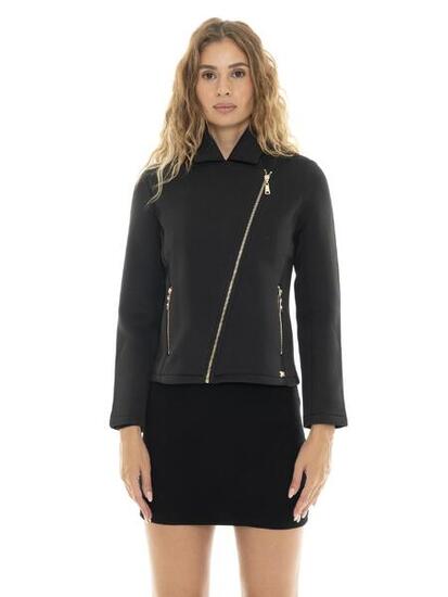 Giacca da donna in neoprene con zip asimmetrica "Authentic Gold
