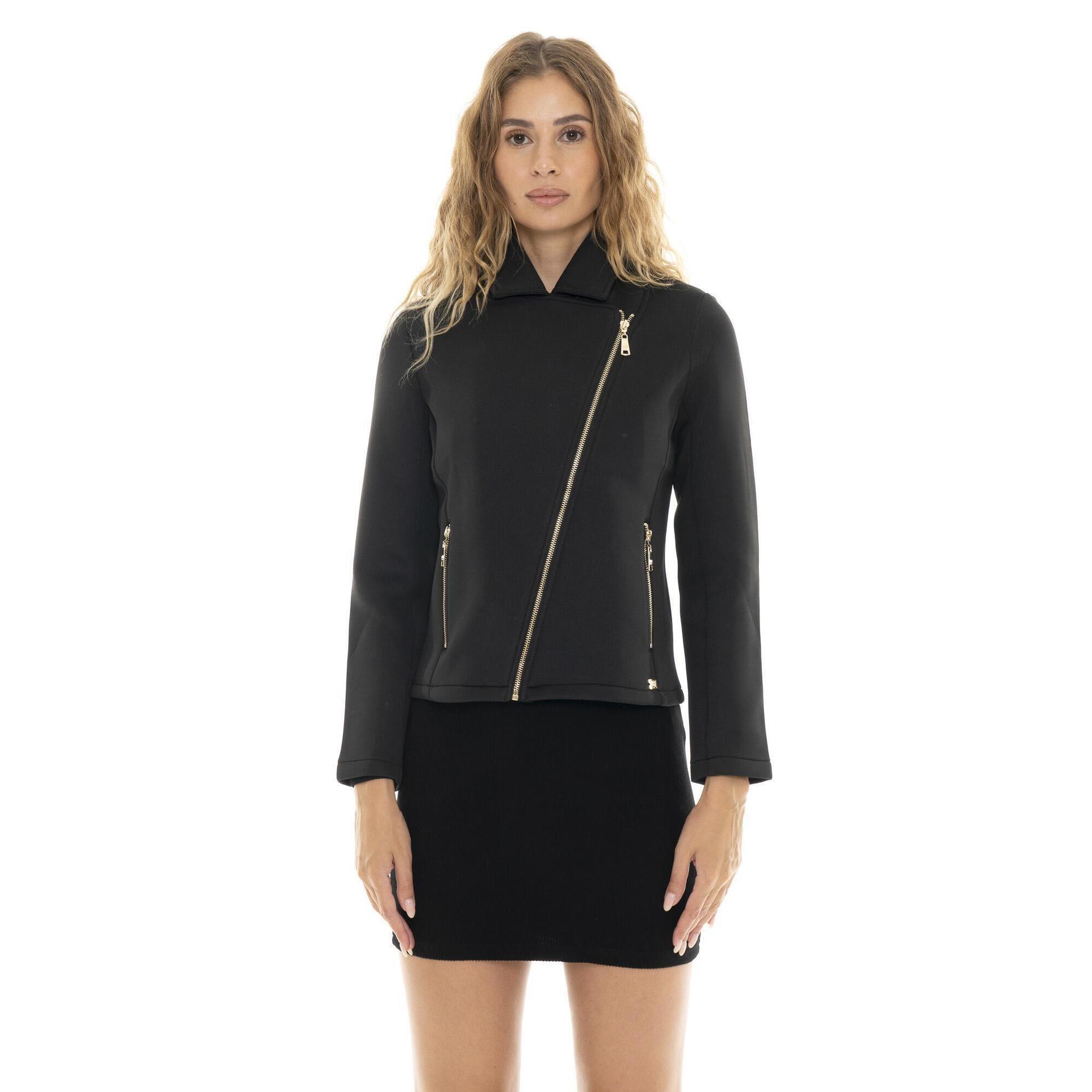 Leone 1947 Apparel - Veste Néoprène Zippée Asymétrique "authentic Gold" Femme - Blouson - Noir - Decathlon
