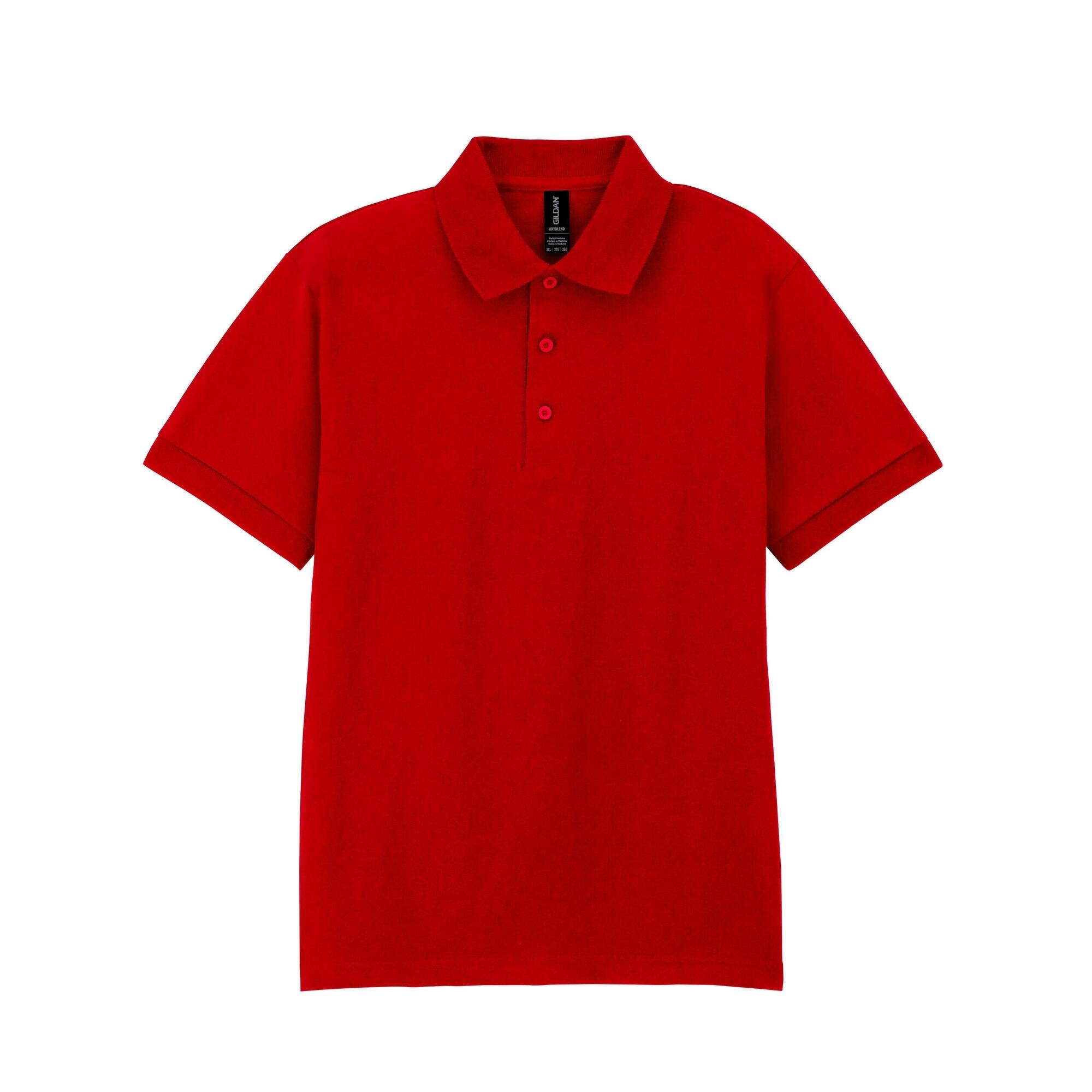 GILDAN Camisola pólo DryBlend unissexo para adultos Vermelho