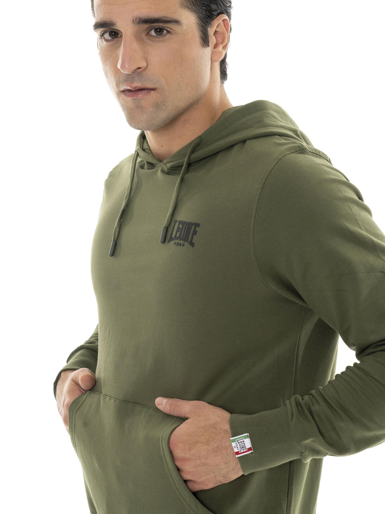 Sudadera de invierno para hombre con capucha y pequeño logo "Basic" 3/7
