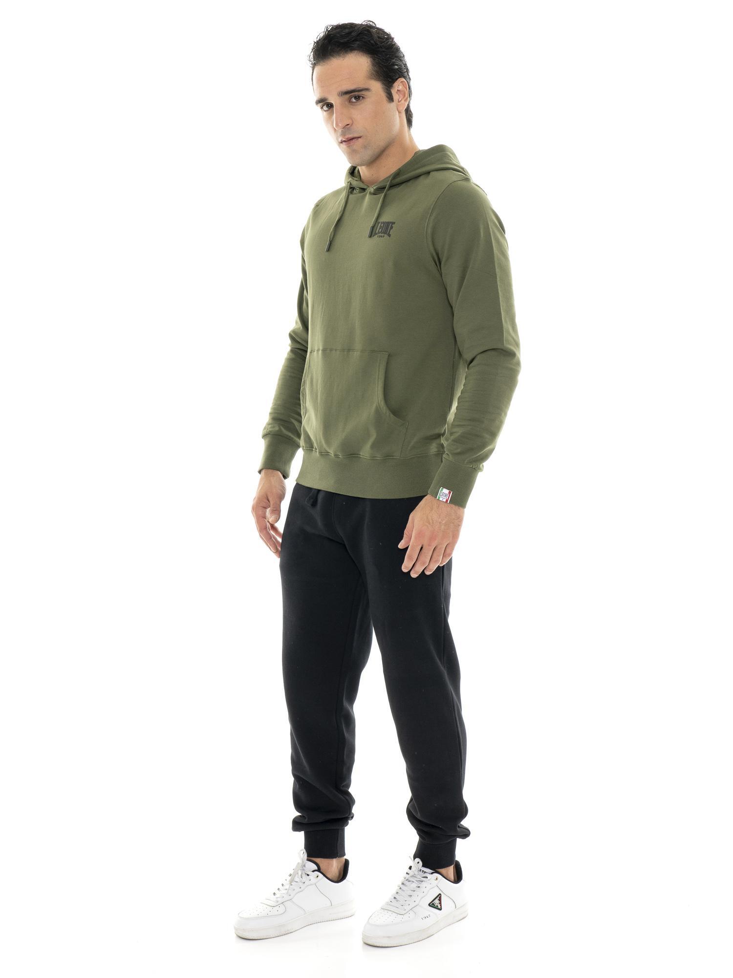 Sudadera de invierno para hombre con capucha y pequeño logo "Basic" 2/7