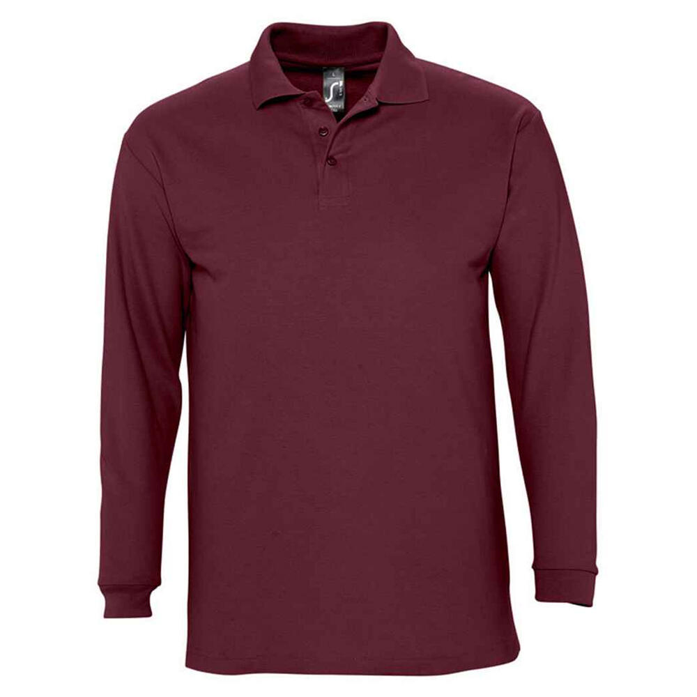 Unisex Adult Winter II LongSleeved Polo Shirt (Burgundy)