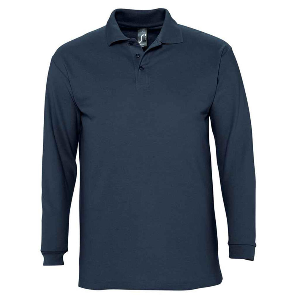 Unisex Adult Winter II LongSleeved Polo Shirt (Navy)
