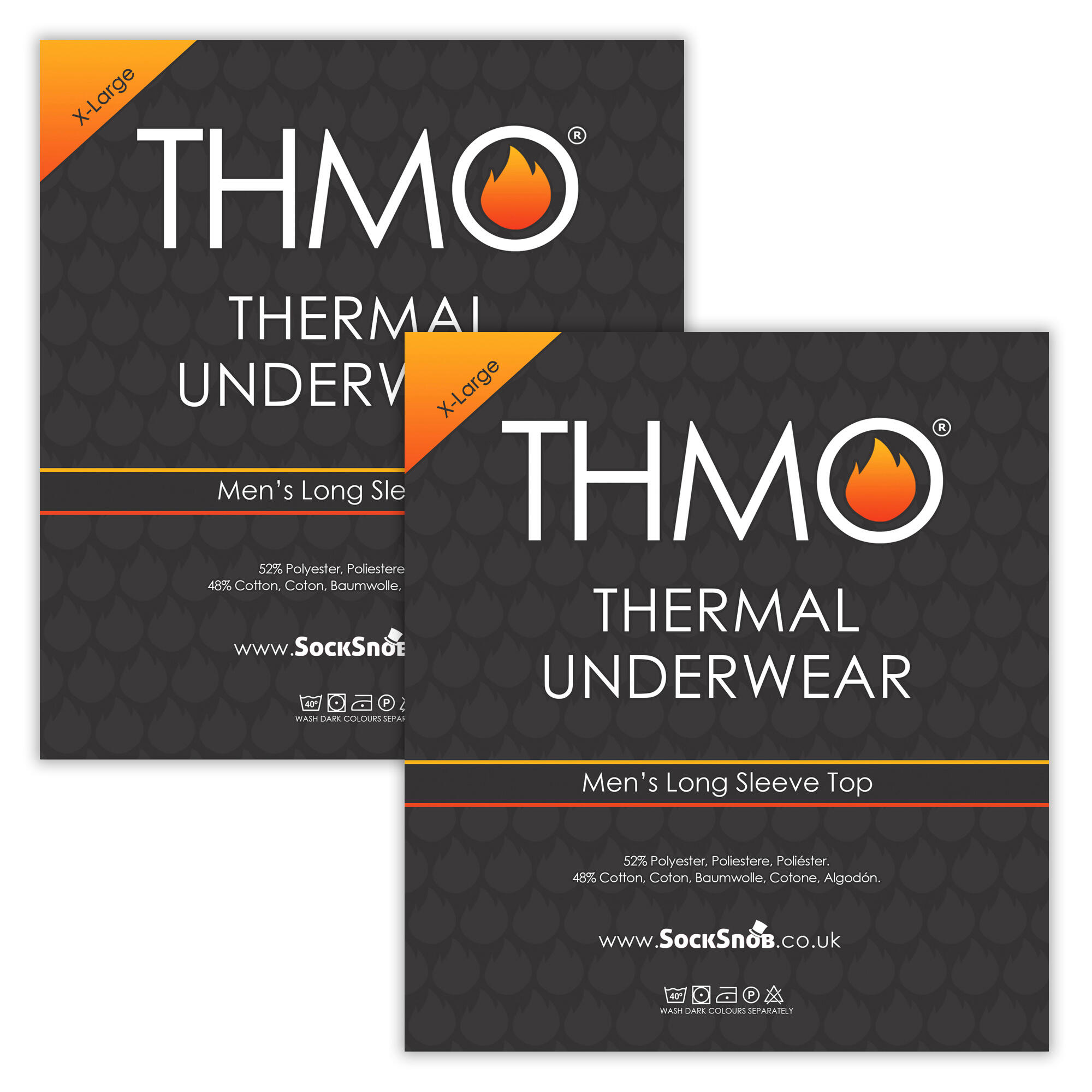 2 Pack Mens Thermal Tops Long Sleeve | Warm Winter Fleece Base Layer Top 2/5