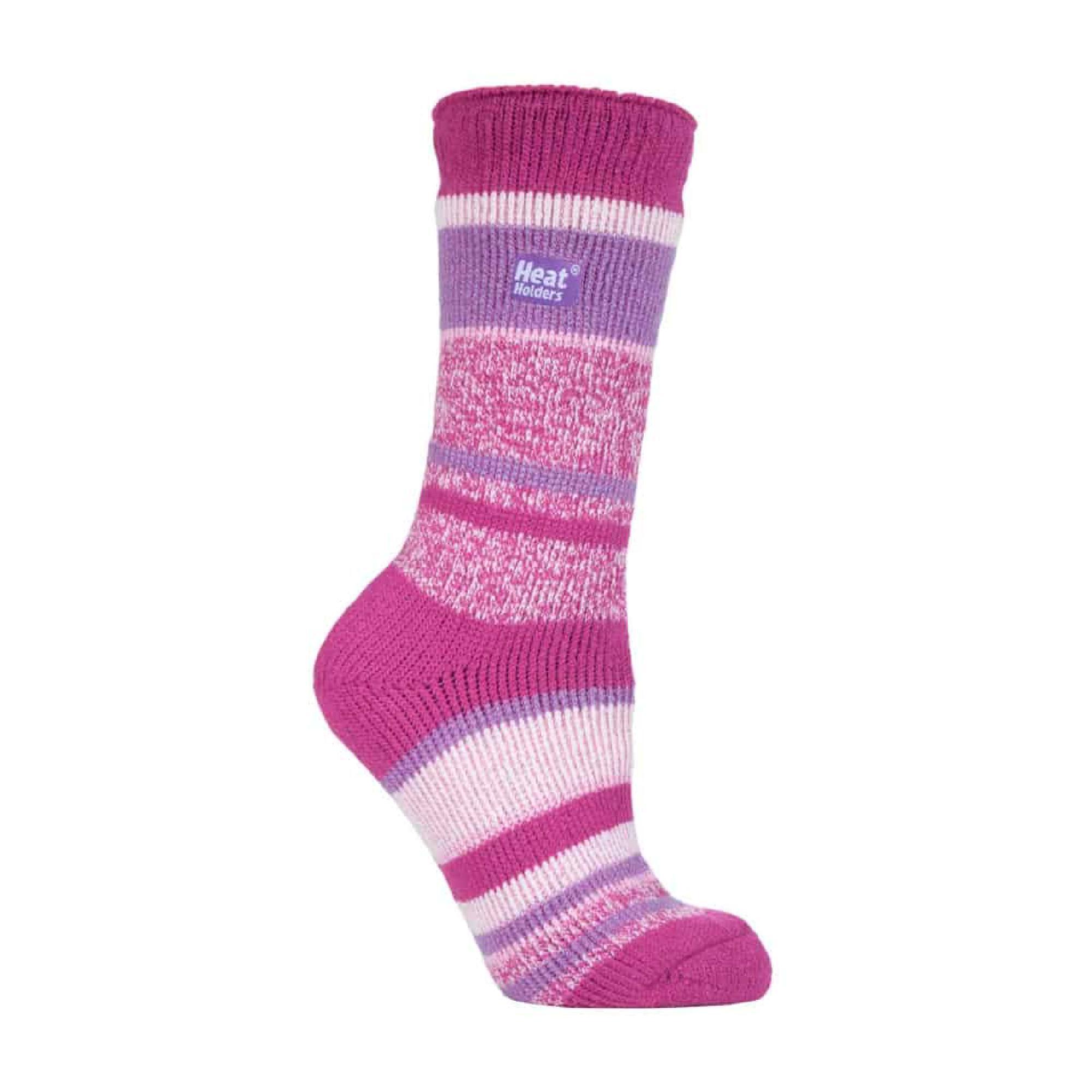 HEAT HOLDERS Ladies Twist Patterned Thick Winter Thermal Socks
