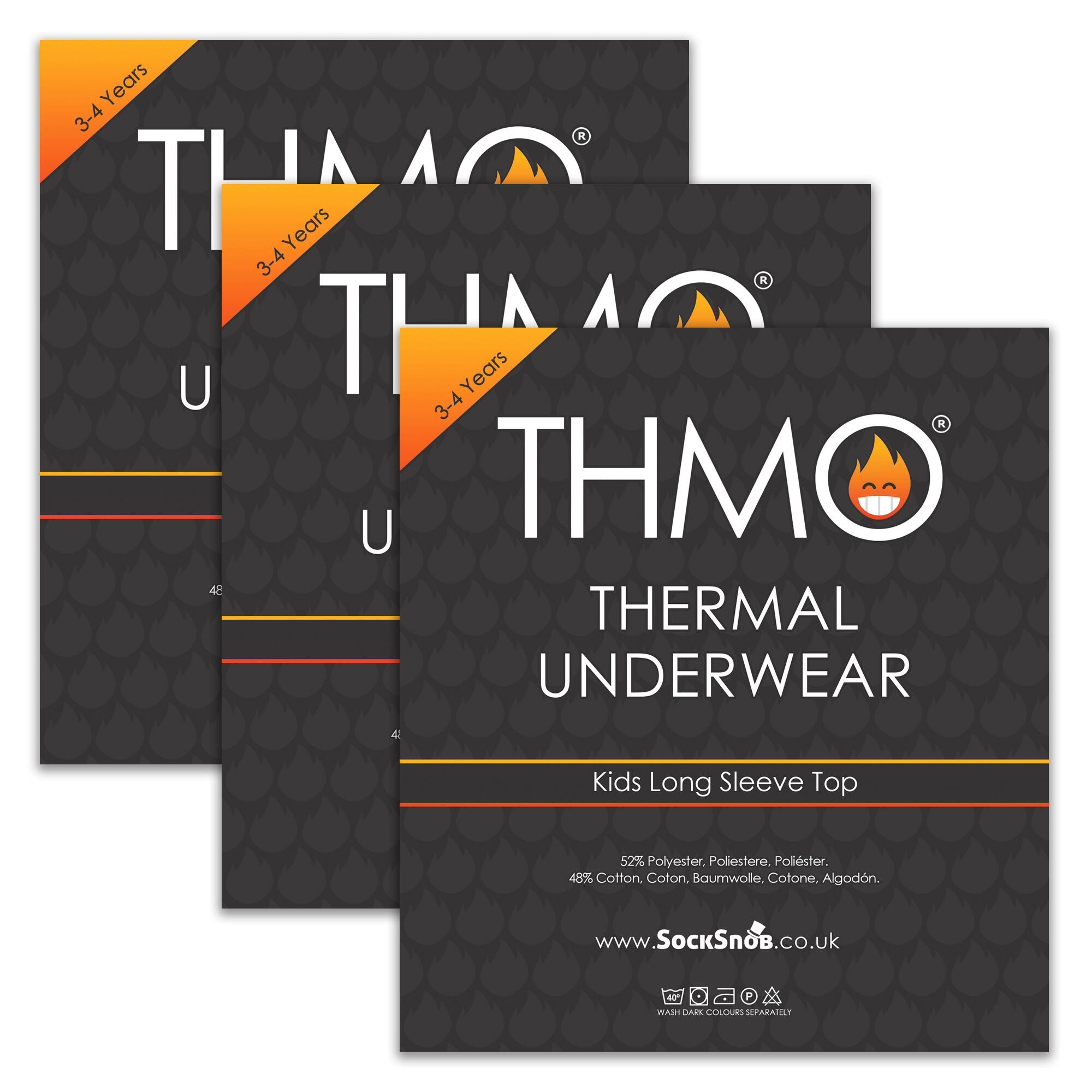 3 Pack Kids Thermal Top with Long Sleeve | Base Layer Underwear Top 2/5