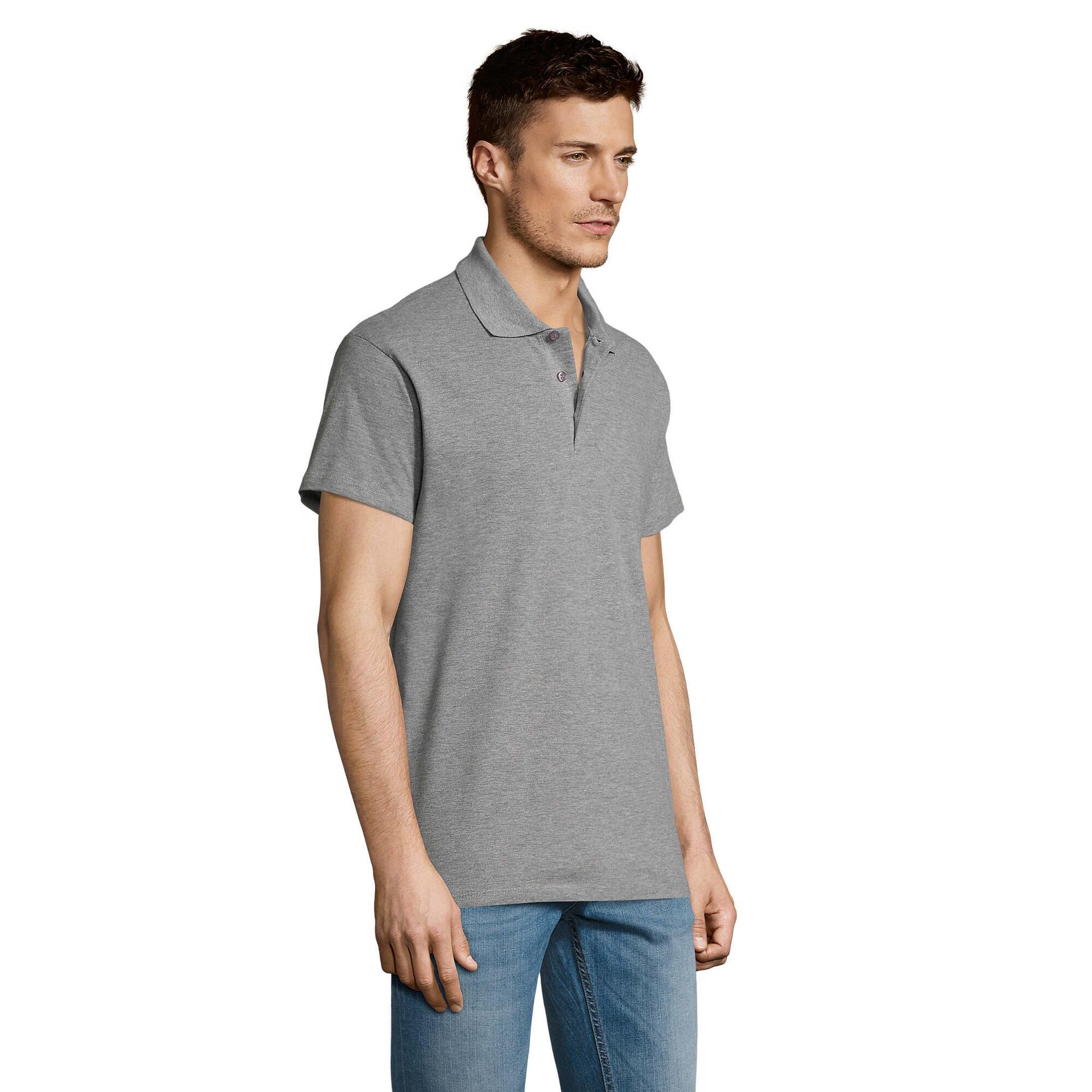 Maglietta Polo Adulto Unisex SOLS Summer II Grigio Melange 3/4