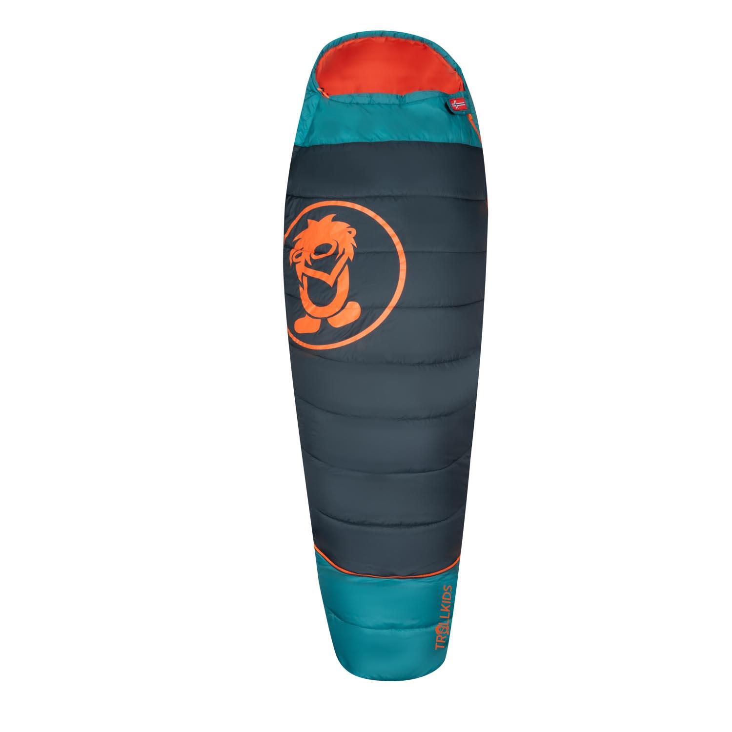 TROLLKIDS Kinder Fjell Dreamer Schlafsack Dunkles navy/Dunkeltürkis/Glühendes Orange