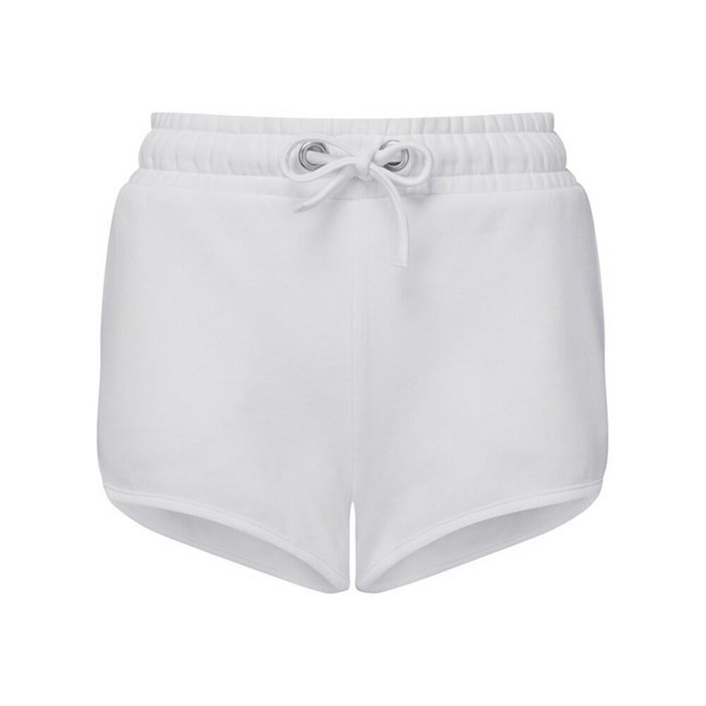 TRIDRI Womens/Ladies Retro Sweat Shorts (White)