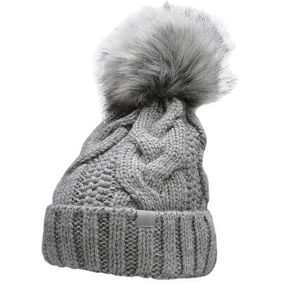 Dames gebreide bobble muts (grijs)