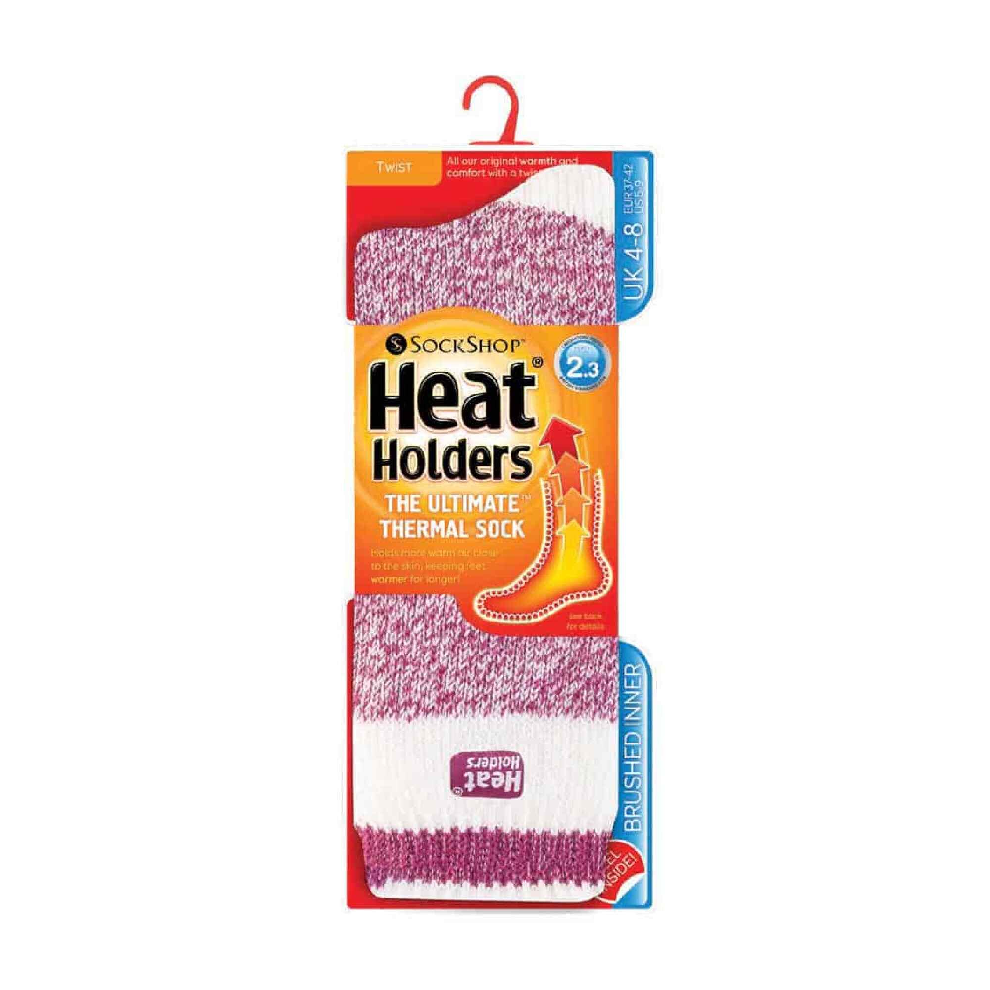 Ladies Twist Patterned Thick Winter Thermal Socks 2/6